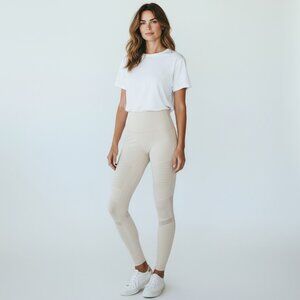 ALO Yoga High-Waist Moto Leggings Off-White 28" Size S